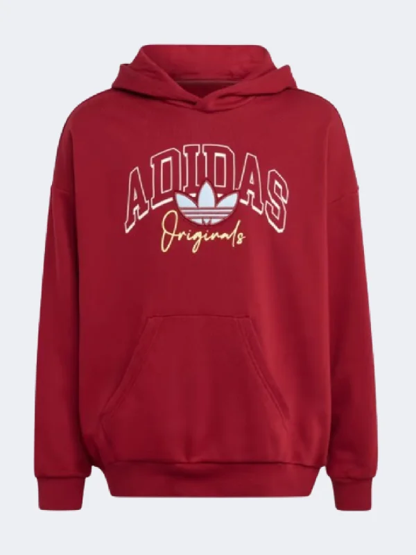 Adidas Collegiate Graphic Kids-Unisex Original Hoody Collegiate Burgundy