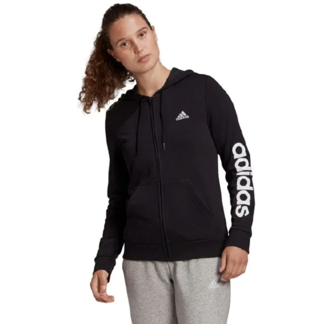 Adidas ESSENTIALS FULL-ZIP WOMEN SPORTSWEAR Hoody Black / White