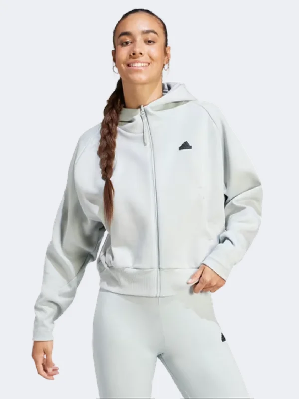 Adidas Z N E Full-Zip Women Sportswear Hoody Wonder Silver