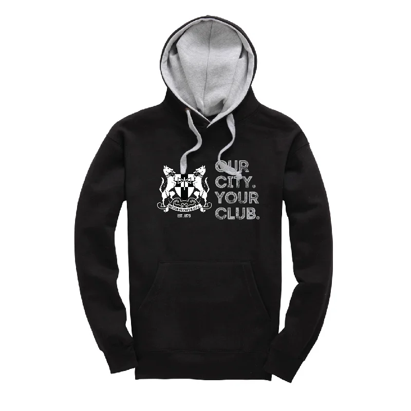 MKRUFC Supporters 2 Tone Hoodie "Our Club" - Black / Grey