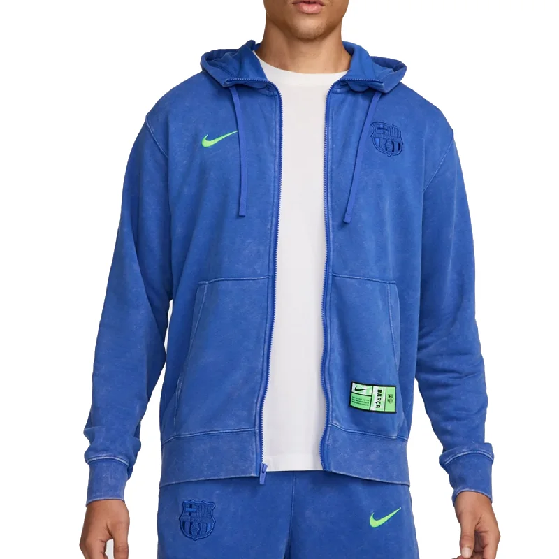 Nike Barcelona Third French Terry Full Zip Hoodie 24/25 (Hyper Royal/Lime Blast)