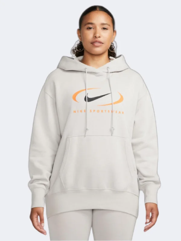 Nike Sportswear Fleece Oversized Women Lifestyle Lifestyle Hoody Iron Grey