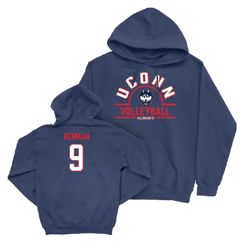 UConn Women's Volleyball Arch Navy Hoodie  - Anna Herman