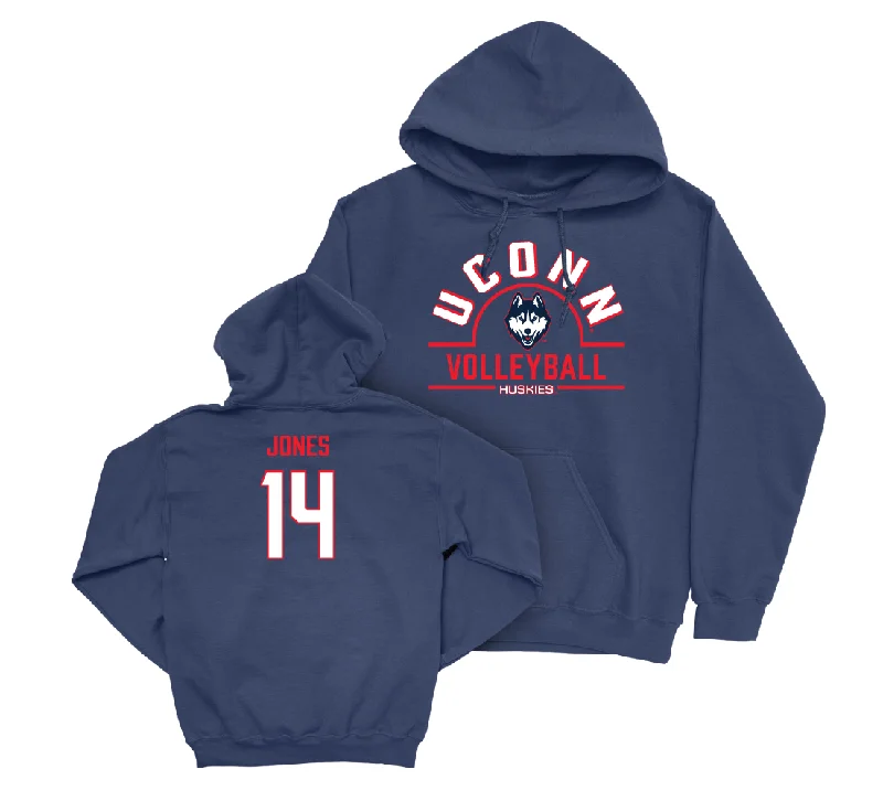 UConn Women's Volleyball Arch Navy Hoodie - Audrey Jones | #14