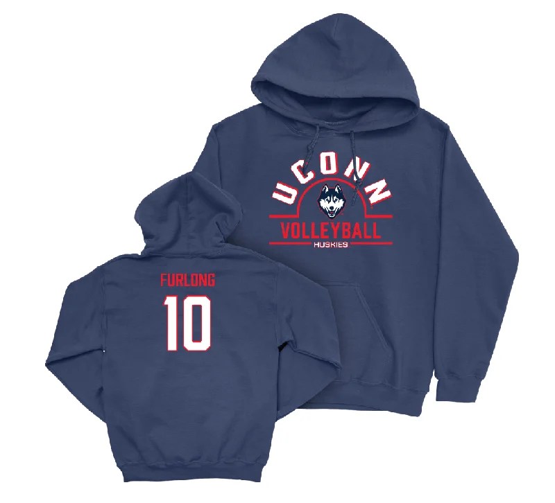 UConn Women's Volleyball Arch Navy Hoodie - Carly Furlong | #10