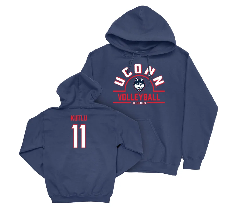 UConn Women's Volleyball Arch Navy Hoodie - Doga Kutlu | #11