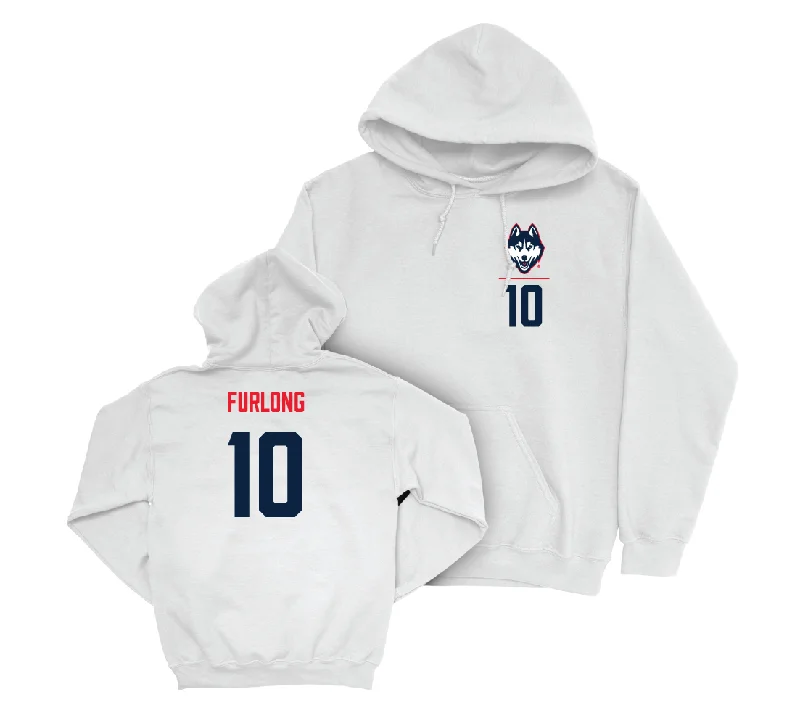 UConn Women's Volleyball Logo White Hoodie - Carly Furlong | #10