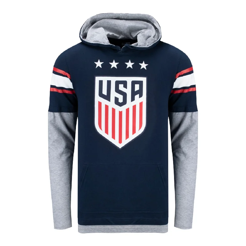 Men's New Era USWNT Brushed Two-Fer Hoodie Pullover