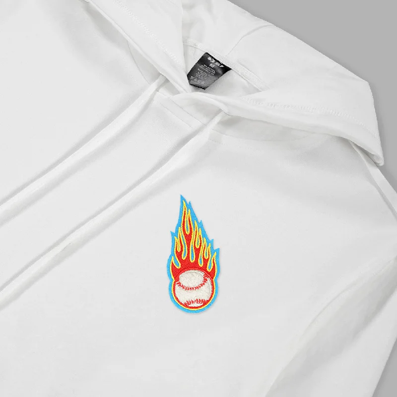 Baseball On Fire Patch Hoodie